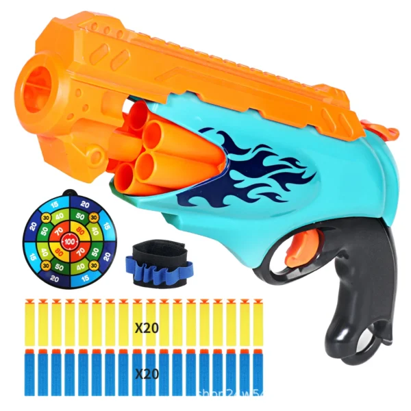Multi-Function Graffiti Shark Air Soft Gun Toy 6-Round Automatic Safe Bullet Shooter For Outdoor Sports Waterproof Perfect Gift