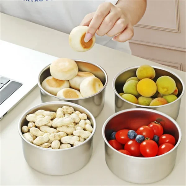 Stainless Steel Food Storage Box Kitchen Food Preservation Box Multi-Functional Food Classification Lid Storage Box Kitchenware